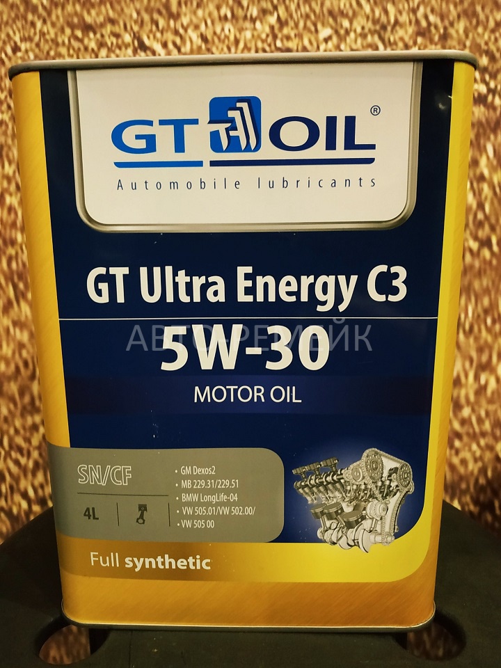 Масло моторное синтетическое GT Ultra Energy C3, SAE 5W-30, API SM,SN/CF 4л